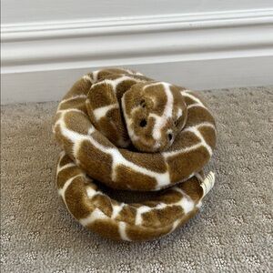 Brown and White Plush Snake Toy